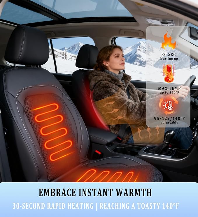 All-Weather Car Seat Cooling System with 16 Fans & Massage, 12V Ventilated Pad for Front Seats, Compatible with Cars and SUVs (Warm&Cooling&Massage-3)