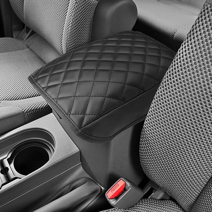 INTGET Center Console Armrest Cover for 2005-2021 Nissan Frontier Accessories 2005-2015 Nissan Xterra Accessories Leather Middle Arm Rest Protector Console Lid Cover