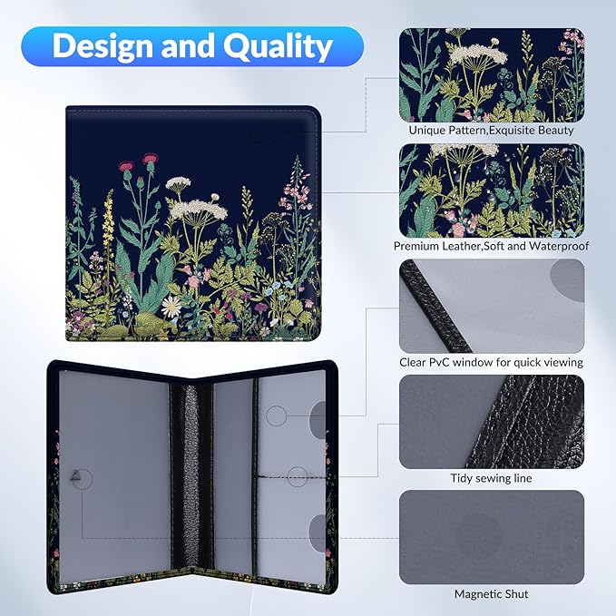 Pisypox Car Registration and Insurance Card Holder，Vehicle Glove Box Car Organizer，Accessories Case for Storing Driving Licences, Cards, Documents