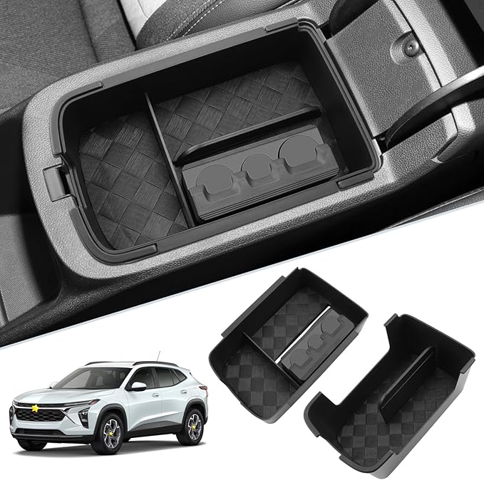 SKTU 2-Pack 2024 2025 2026 Chevy Trax Center Console Organizer for 2024 2025 2026 Chevy Trax (LS/LT/RS/ACTIV) Console Tray 2024 2025 2026 Chevy Trax Accessories [Double Layers]