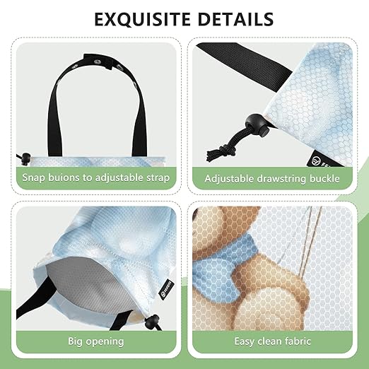 ALAZA Hanging Car Trash Bags Garbage Bag Trash Can for Back Seat Small Cute Bear Washable Storage Bag Retractable 2 Pack