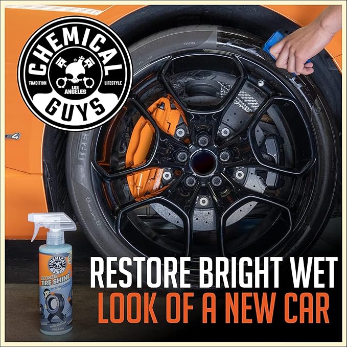 Chemical Guys Wheel Cleaner & Tire Protectant Bundle with (1) 16 oz TVD11316 Tire Kicker Tire Shine and (1) 16 oz CLD10616 Sticky Citrus Gel Wheel Cleaner (2 Items)