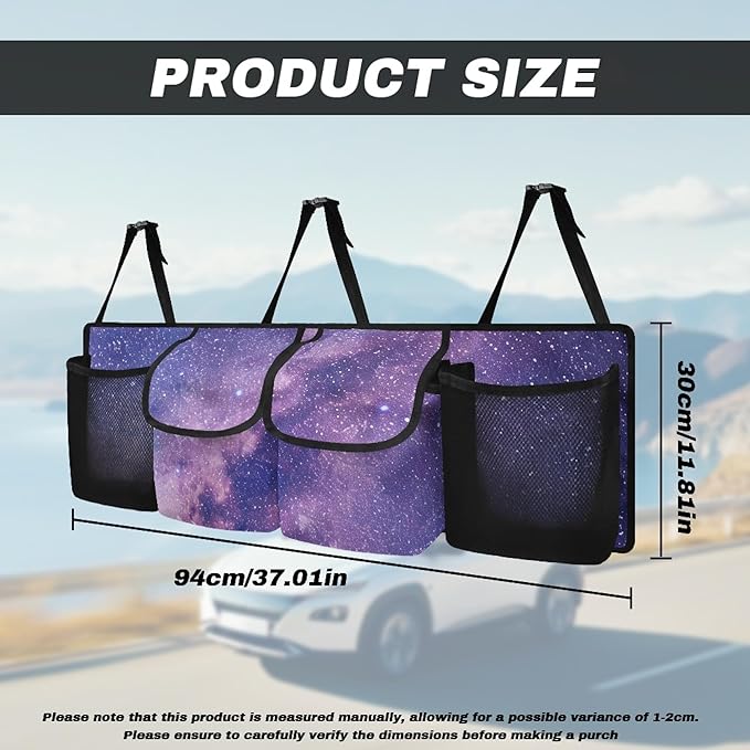 CLOHOMIN Starry Sky Car Trunk Organizer Purple Car Trunk Organizers Fashion Backseat Hanging Storage Car Accessories Backseat Car Organizer for SUV Trucks Sedan