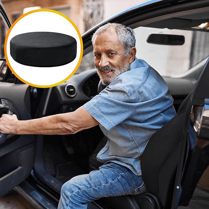 BALAPET 360 Degree Memory Foam Rotating Seat Cushion,Swivel Seat Cushion for Car, 3IN Thick Car Seat Pad for Elderly Assistance(13.5x13.5x3IN)