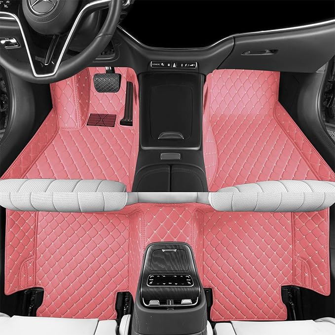 Luxury car Floor mats are for 99% of Vehicle Models,All Weather car Floor mats Provide Comprehensive Protection for Vehicles,Floor mats for car Personalized Customization! (Pink)