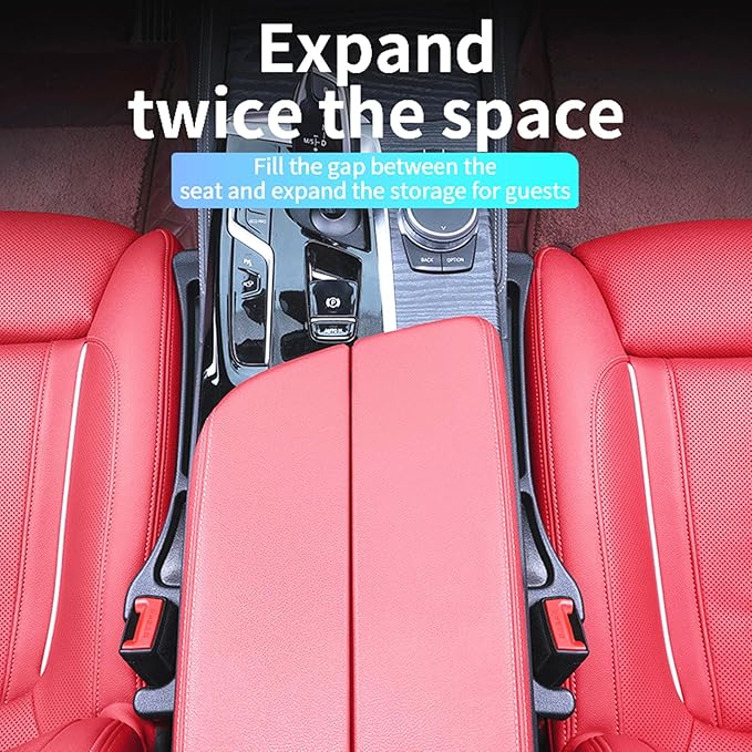 Wuzno No-Drop Seat Guard, 2 Pack Car Seat Gap Filler Stopper/Catcher Between Seat and Console Black Car Accessories Crevice Blocker Pad Plug Seat Gap Guard YMT-A02