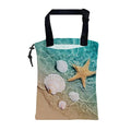 KXWQTRDD Car Garbage Bag Summer Starfish Seashell on Beach Hanging Canvas Car Trash Bag Waterproof Drawstring Car Back Seat Organizer for Car Back Front Seat Console with Adjustable Buckle