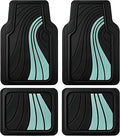Road Comforts Car Floor Mats Full Set – Front & Rear Car Floor Mats with Aluminum Design, Anti-Slip Backing, All-Weather Protection, Trim-to-Fit Car Mats for Most Sedans, SUVs & Vans - Mint