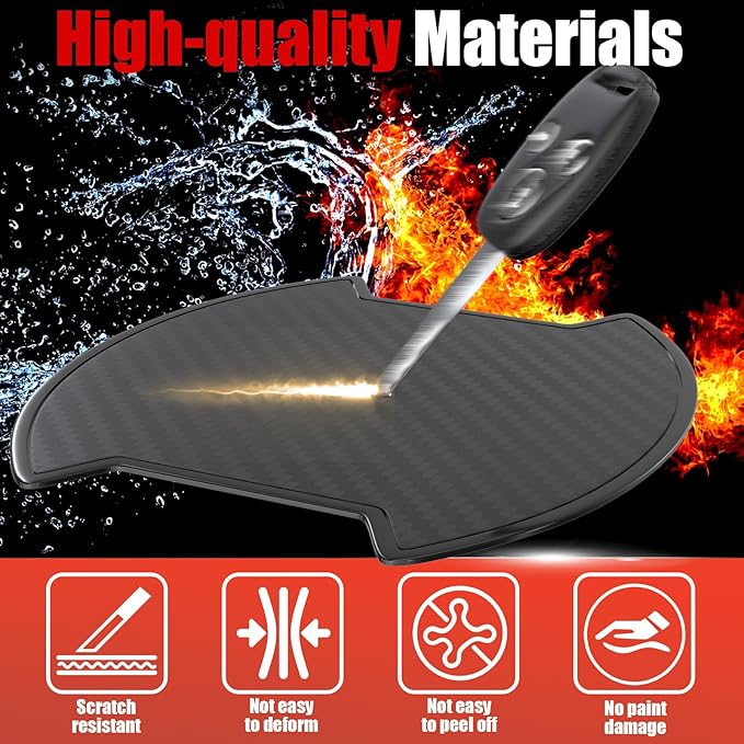 4Pcs Car Door Handle Scratch Protector Sticker, Universal Carbon Fiber Texture Door Handle Paint Protector, Black(L)