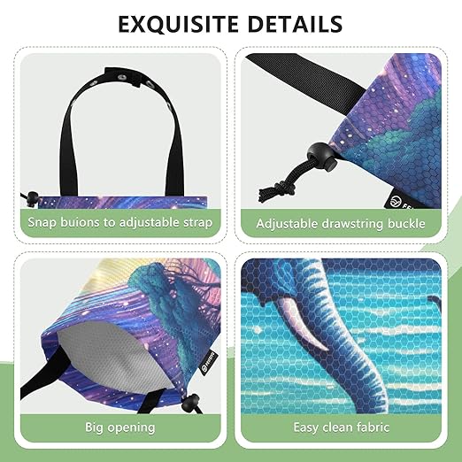 ALAZA Hanging Car Trash Bags Garbage Bag Trash Can for Back Seat Small Elephant Myth Washable Storage Bag Retractable 2 Pack