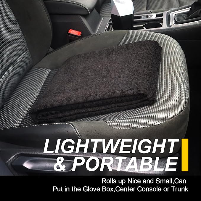 LoyaGour Back Seat Cover for Car Trucks Van SUV,Waterproof Rear Bench Towel Seat Covers for Dogs and Kids,Automotive Backseat Protector (Black)