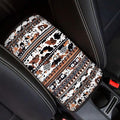 Horeset Aztec African Tribal Cow Print Center Console Armrest Cover for Men Women, Anti-Scratch Car Arm Rest Cover Pad Accessories Interior Decor