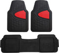 FH Group Car Floor Mats - Heavy-Duty Rubber Floor Mats for Cars, Universal Fit Full Set, Trimmable Automotive Floor Mats, Climaproof Floor Mats for Most Sedan, SUV, Truck Floor Mats Red