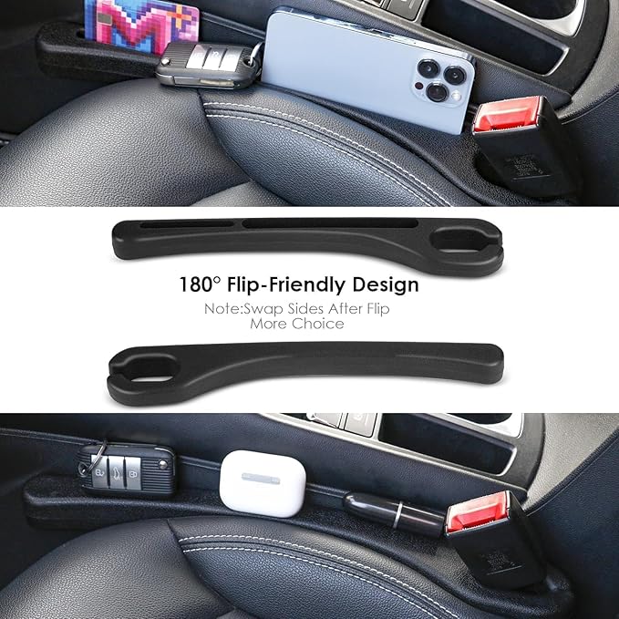 Car Seat Gap Filler 2 Pack, Universal Fit for Most Cars, Trucks, SUVs, Seat Gap Filler Prevents Things from Falling