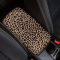 Horeset Brown Leopard Print Auto Console Armrest for Men Women Accessories Interior Decor, Car Center Console Arm Rest Pad Fit Most Vehicle
