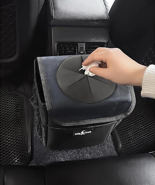 Big Ant Car Trash Can Bag with Lid - Leak-Proof, Garbage Bag For Car, Portable Storage Pockets for Travel & Family Car Accessories (Waterproof Design)*