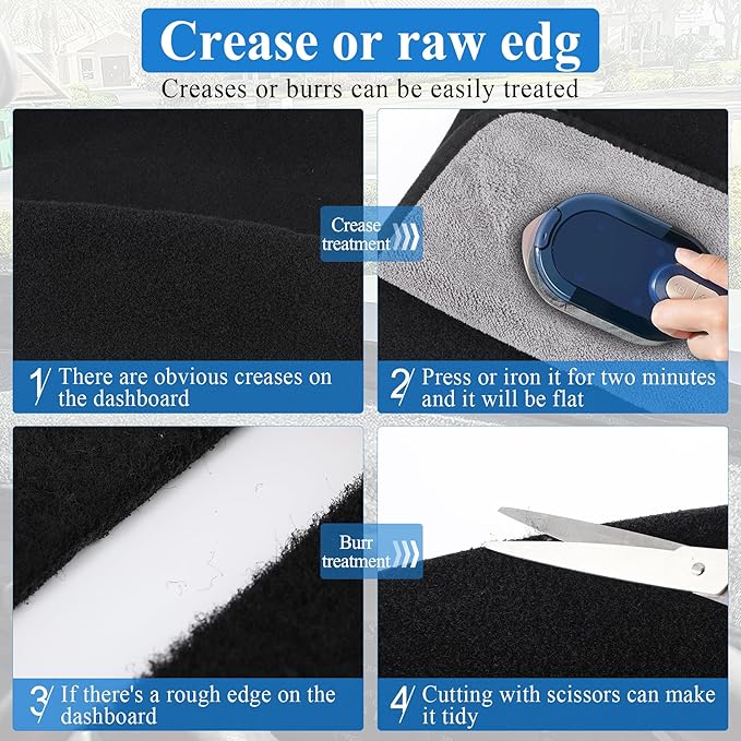 LivTee Dash Mat Dashboard Cover, Fits for GMC Sierra with Two Glove Boxes, Fits for Chevrolet Silverado with Two Glove Boxes, 2007 2008 2009 2010 2012 2013, Dashboard Decorative Pad Carpet