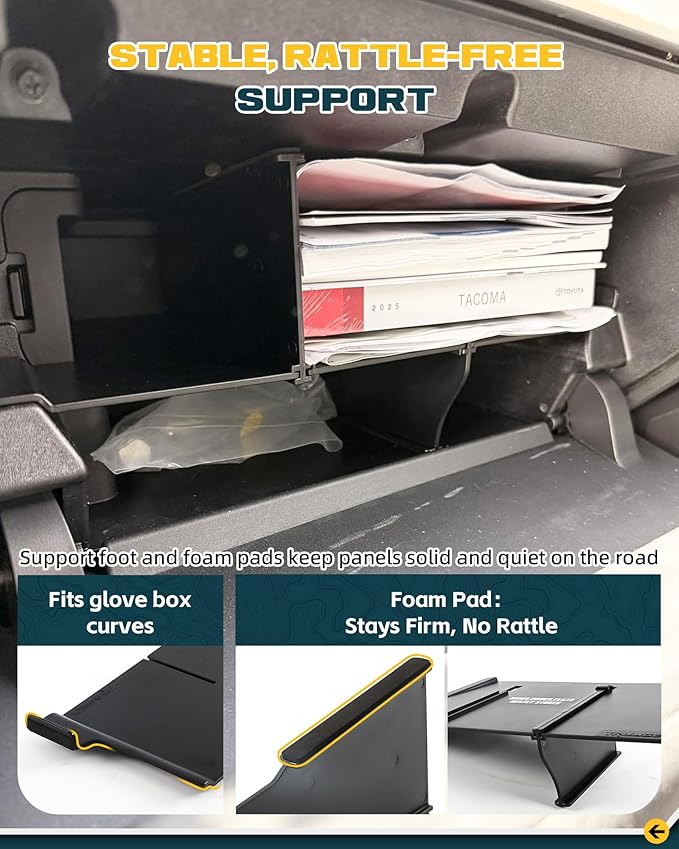 Trumgeta Glove Box Organizer Fit for 2024 2025 2026 Toyota Tacoma Glove Box Compartment Insert Storage Divider 4th Gen Tacoma Accessories