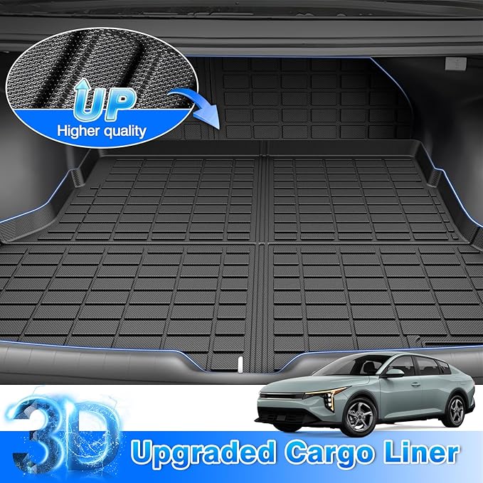 K4 Floor Mats - Car Mats for Kia K4 5 Seats 2025, All Weather Floor Mats and Cargo Liner for K4 Accessories, Heavy Duty Rubber Mats, Car Accessories