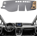 KEYOOG Dashboard Cover Dash Mat Fit for 2024-2019 to-yota RAV4 (Without HUD Models),Car Dash Board Mat Anti-Glare Carpet,Non-Slip Pad Sunshield Protector (Grey)