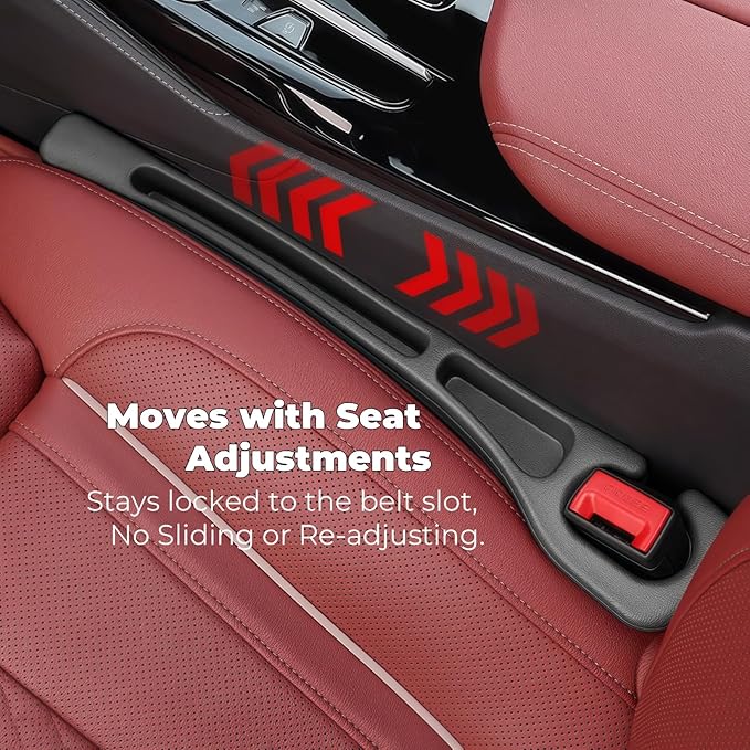 Yicplu Car Seat Gap Filler, 2-Pack Universal Fit Car Seat Gap Plug Anti-Drop with Storage, Soft Foam to Fill The Gap Between Seat and Console, Auto Accessories for SUV Truck Sedan