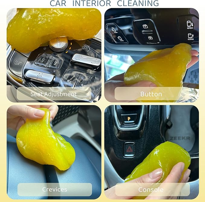 4-Pack Car Cleaning Gels Car Interior Cleaner Putty Slime Auto Detailing Tools Universal Dust Removal Cleaning Kit for Car Accessories Vents 3C Office Four Scented
