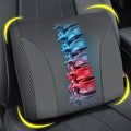 Lumbar Support Pillow for Car: Ergonomic Memory Foam Lumbar Pillow for Long Drives, Lower Back Support for Pain Relief, Dual Adjustable Straps, Back Cushion for Car Seat, Office Chair - Black