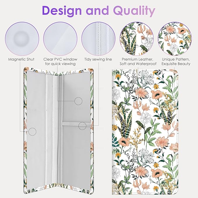 Car Registration and Insurance Holder，Colour Patterns Men Women Car License Document Registration and Insurance Card Holder