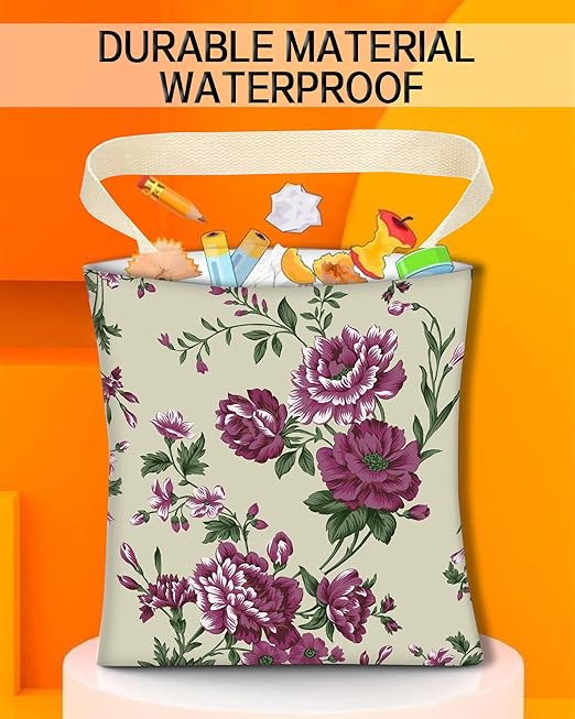 ANKVRP Car Trash Can, Durable Hanging Car Trash Garbage Bag, Cute Automotive Garbage Cans Organizer, Vintage Rose Floral