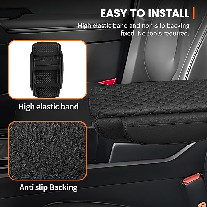 Custom for Center Console Cover Kia Sportage(NQ5) 2023-2026 Armrest Cover Accessories PU Leather Armrest Seat Box Cover Protector with Pockets Storage Bag