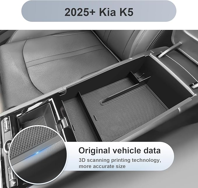 SKTU for 2025 2026 Kia K5 Accessories Center Console Organizer 2025 2026 K5 Console Tray for 2025 2026 Kia K5 (LXS/GT-Line/GT/EX) Console Organizer Kia K5 2025 2026 Accessories with Coin Holder