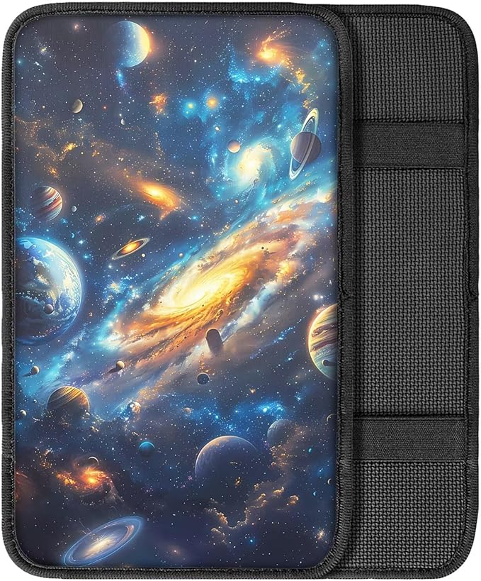 Galaxy Car Center Console Armrest Pad Dustproof Car Center Console Cover Soft Comfy Seat Box Pad Cushion Galaxy Car Accessoriess for Auto Sedan, Van, SUV, Truck