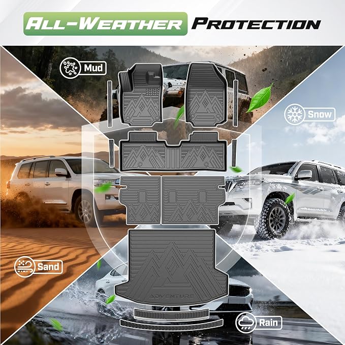 Floor Mats for 2025 2026 Chevrolet Equinox Gas (Not for EV) & GMC Terrain, All Weather Cargo Liner & Door Sill Guards for Chevy Equinox Accessories, Car Accessories