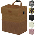 Vankor Car Trash Can for Cute, Bag Bin Hanging Waterproof Automotive Car Garbage Cans Leak Proof Vehicle Trash Can Diamond Pattern-Brown