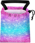 GEGEPINK Car Trash Bag Hanging Back of Seat Waterproof Small Cute Printed One-handed Strap Drawstring Garbage Bags for Car-Glitter Pink