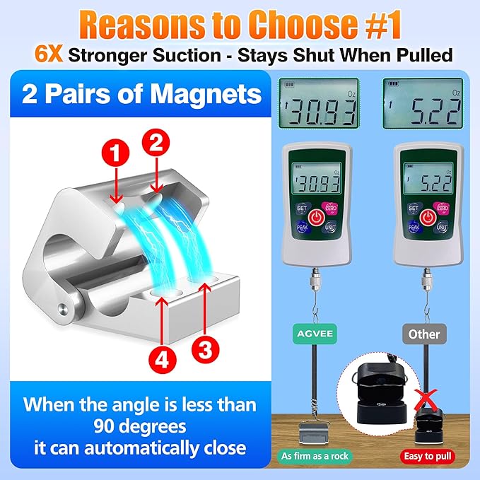 AGVEE 4 Pack Magnetic Cord Organizer Clips, 10mm Ultra-Thin Aluminum Cable Management Holder, 2 Pairs of Strong Magnets Keeper for Home Desk Office Gadgets Accessories, Residue-Free Tape, Silver