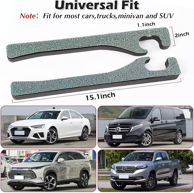 Briwill Bling Seat Gap Filler Handmade Crystal Rhinestone Diamond Bling Gap Filler for Car SUV Truck Colorful Bling Car Accessories for Women(AB Color)