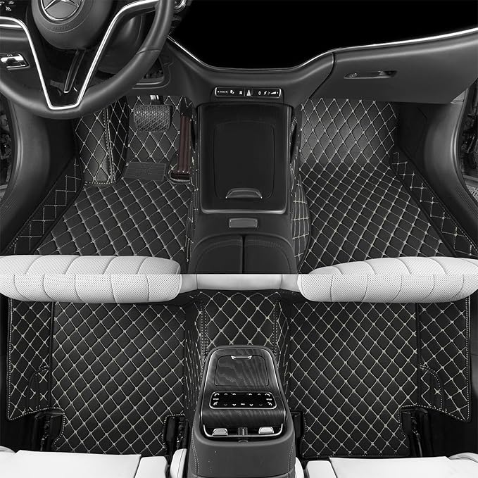 Luxury car Floor mats are for 99% of Vehicle Models,All Weather car Floor mats Provide Comprehensive Protection for Vehicles,Floor mats for car Personalized Customization! (Black Rice)