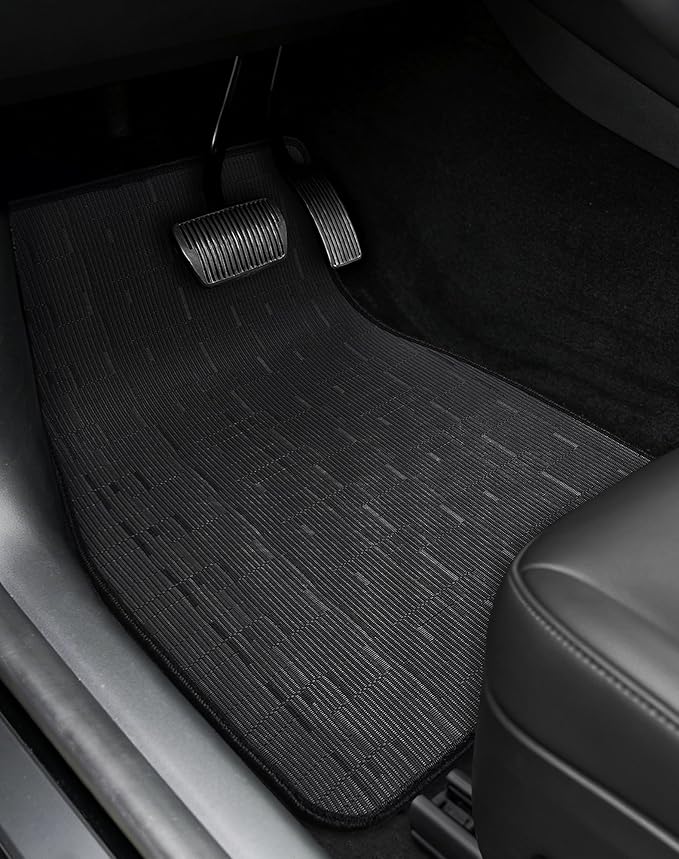 Ultra Durable Car Floor Mats, Premium PVC Coil All-Weather Automotive Floor Mats, Universal Fit with Anti-Slip Nibbs Backing, Waterproof | Wear Resistant | Flame Retardant, Black 4PCS