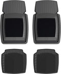 PantsSaver New Generation Car Mats – All-Weather, Heavy Duty, Waterproof, Anti-Slip Rubber Floor Liners for Cars, Trucks, SUVs, Minivans & More 4 Piece Set, Black