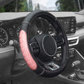 FH Group Universal Fit Ultra Grip Silicone and Faux Leather Steering Wheel Cover fits Most Cars, SUVs Pink