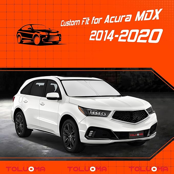 Toluoma Custom Fit Windshield Sun Shade for Acura MDX 2014-2020 - Full Coverage, 210T Reflective Fabric, Double-Layer Design - Blocks 99% UV Rays, Keeps Car Cool, Easy to Install and Store