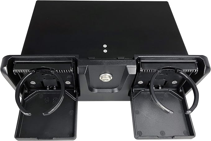 Pactrade Marine Boat Pontoon Yacht Storage Compartment Durable Standard Lightweight Lockable ABS Locking Plastic Glove Box Black Spacious with Keys (Black, with 2 Cup Holders & Keys)