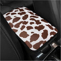Cow Print Car Center Console Cover, Cute Armrest Mat Cushion Pad, Automotive Interior Accessories for Most Vehicle, SUV, Truck Arm Rest Box (Cow, Brown)