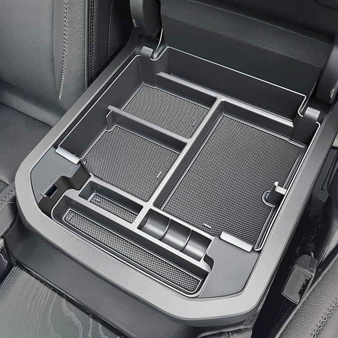 For 2021-2026 Tahoe/Suburban (Premier/High Country) & Yukon (Denali/Denali Ultimate) — Only fit Power Sliding Center Console Center Console Organizer Tray ABS Materials