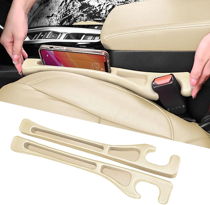 7F Car Seat Gap Filler, Between Seat Gap Filler, Universal Car Accessories, Fit SUV Truck Storage, Set of 2 - Beige