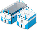 SugarFox Car Trunk Organizer for SUV - 63L+26L Modular Storage, Heavy-Duty, Foldable Waterproof, Soft & Hard Covers, Non-Slip, Multi-Compartment, Blue M006