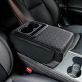 Car Armrest Center Console Cover with Cup Holder 2 Storage Box for Rear Seat Armrest Middle Console Cover 2.95 in Tall Relax Muscles Design, Ideal for Family Trips, Multi-Functional Center Console