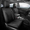 FEINEPRO Black Car Seat Covers Only Front 2pc - Breathable Faux Leather Universal Seat Covers for Cars, Automotive Protector Fit for Most Sedan SUV Pick-up Truck