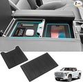 YOJOJOCO 2PC Center Console Tray Liner Compatible with Toyota 2022-2026 Tundra (Only Fit Platinum, 1794, TRD PRO, Capstone) & 2023-2026 Sequoia Accessories Center Console Organizer Protective Pad